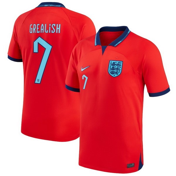 NO.7 Grealish Segunda Camiseta Inglaterra 2022 Rojo