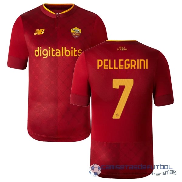 NO.7 Pellegrini Casa Camiseta As Roma Equipación 2022 2023 Rojo