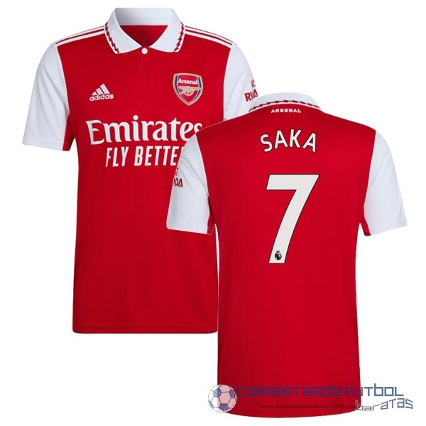 NO.7 Saka Casa Camiseta Arsenal Equipación 2022 2023 Rojo