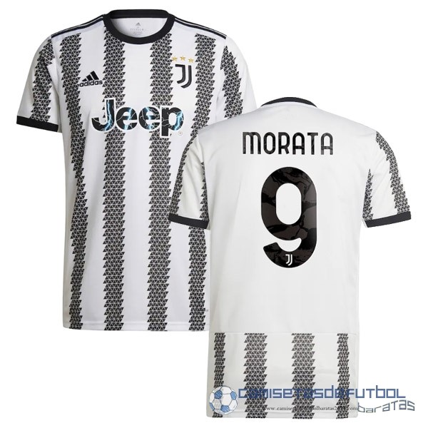 NO.9 Morata Casa Camiseta Juventus Equipación 2022 2023 Blanco Negro