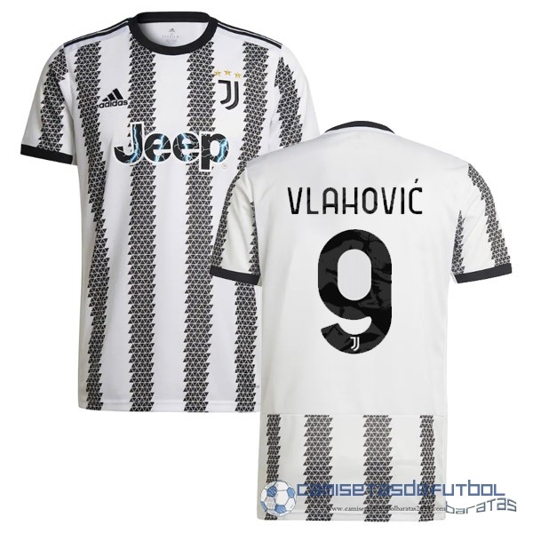 NO.9 Vlahović Casa Camiseta Juventus Equipación 2022 2023 Blanco Negro
