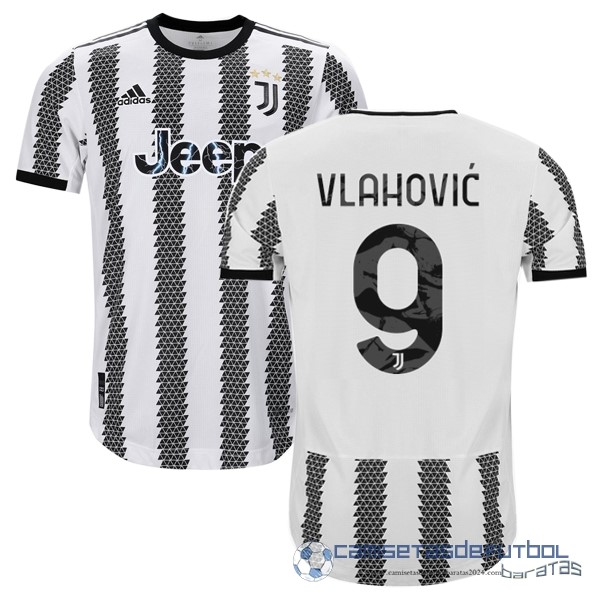 NO.9 Vlahović Tailandia Casa Jugadores Camiseta Juventus Equipación 2022 2023 Blanco Negro