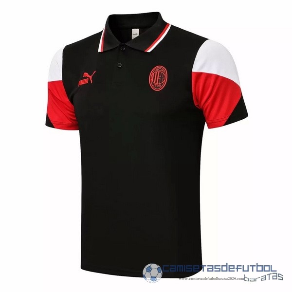 Polo AC Milan Equipación 2021 2022 Negro Rojo Blanco