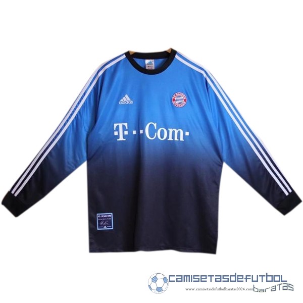 Portero Camiseta Manga Larga Bayern Múnich Retro Equipación 2002 2003 Azul