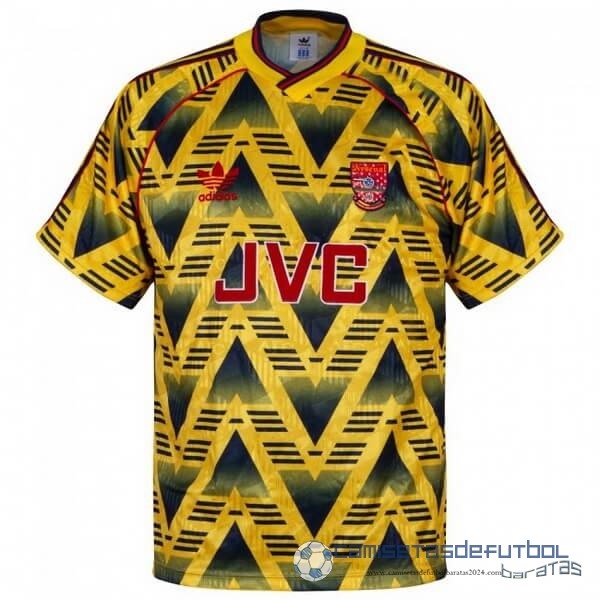 Segunda Camiseta Arsenal Retro Equipación 1991 1993 Amarillo