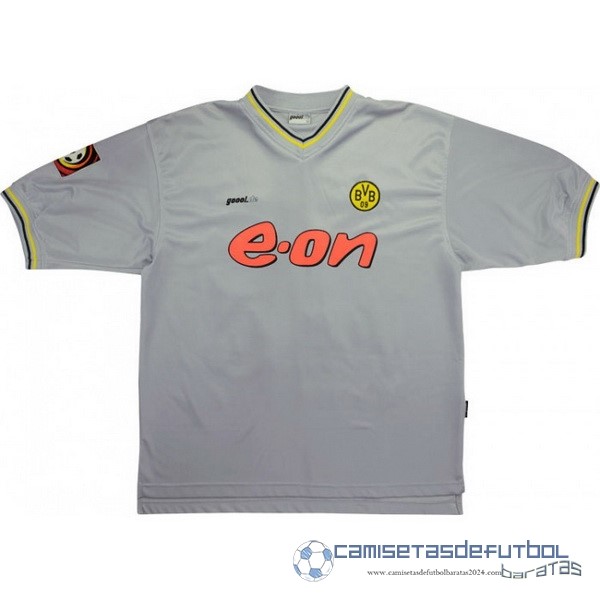 Segunda Camiseta Borussia Dortmund Retro Equipación 2000 Gris