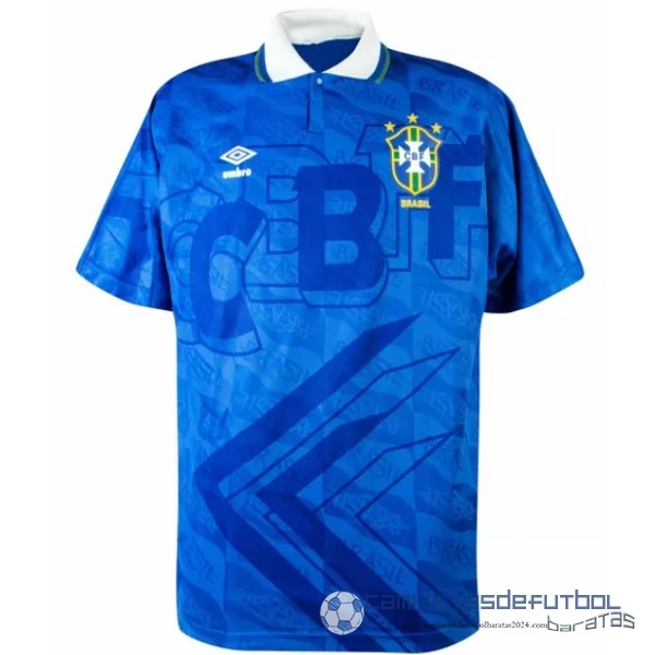 Segunda Camiseta Brasil Retro Equipación 1991 1993 Azul