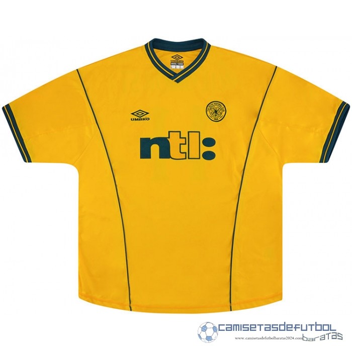 Segunda Camiseta Celtic Retro Equipación 2001 2003 Amarillo