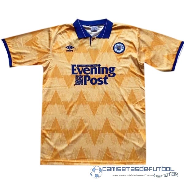 Segunda Camiseta Leeds United Retro Equipación 1991 1992 Amarillo