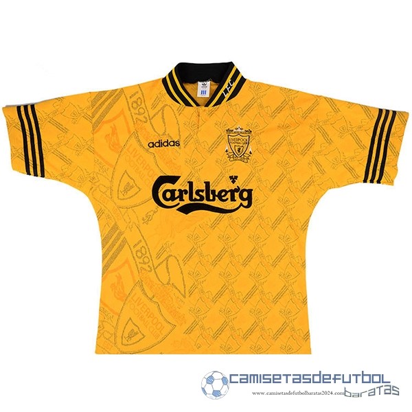 Segunda Camiseta Liverpool Retro Equipación 1994 1996 Amarillo