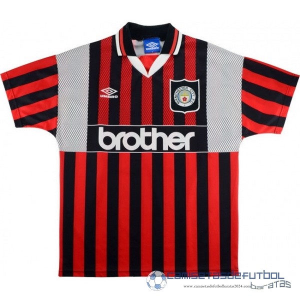 Segunda Camiseta Manchester City Retro Equipación 1994 1996 Rojo