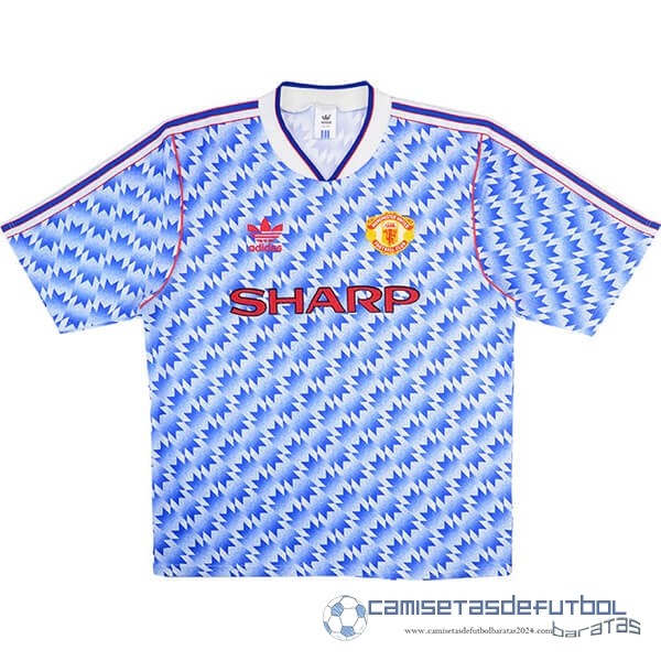 Segunda Camiseta Manchester United Retro Equipación 1990 1992 Azul
