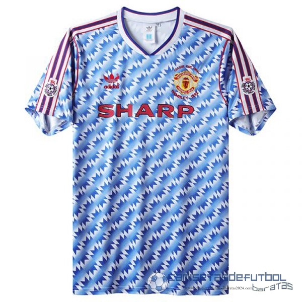 Segunda Camiseta Manchester United Retro Equipación 1992 Azul