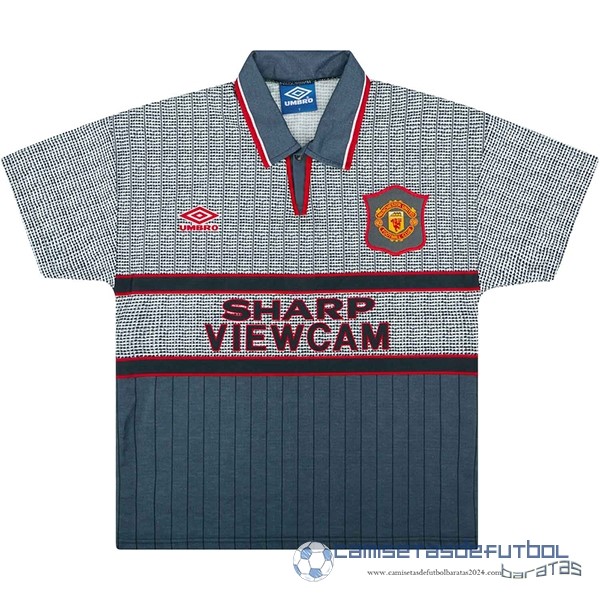 Segunda Camiseta Manchester United Retro Equipación 1995 1996 Gris