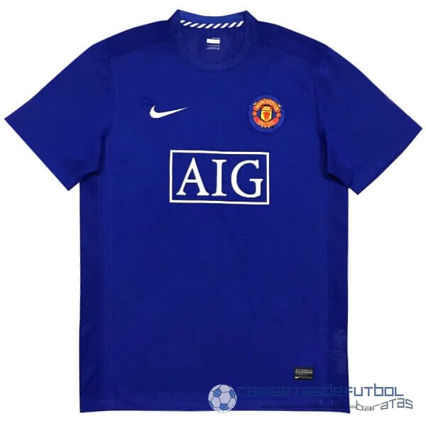 Segunda Camiseta Manchester United Retro Equipación 2007 2008 Azul