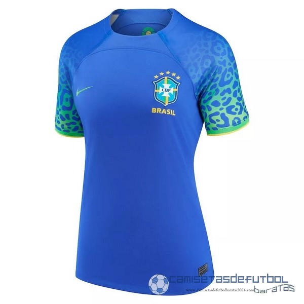 Segunda Camiseta Mujer Brasil 2022 Azul