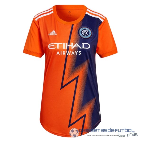 Segunda Camiseta Mujer New York City Equipación 2022 2023 Naranja