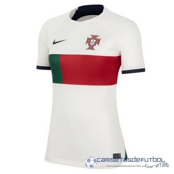 Segunda Camiseta Mujer Portugal 2022 Blanco