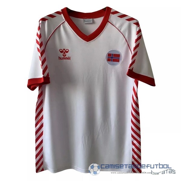 Segunda Camiseta Noruega Retro Equipación 1984 Blanco