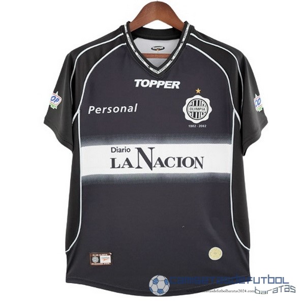 Segunda Camiseta Olimpia Retro Equipación 2002 Negro