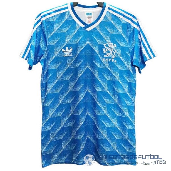 Segunda Camiseta Países Bajos Retro Equipación 1988 Azul