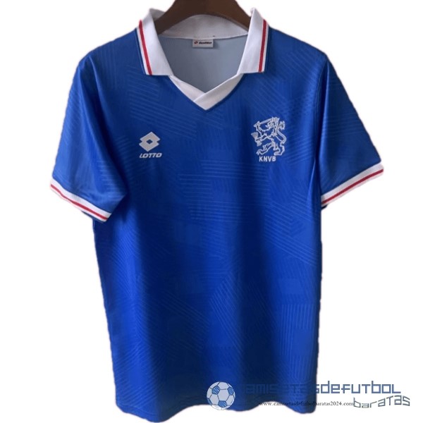 Segunda Camiseta Países Bajos Retro Equipación 1991 Azul