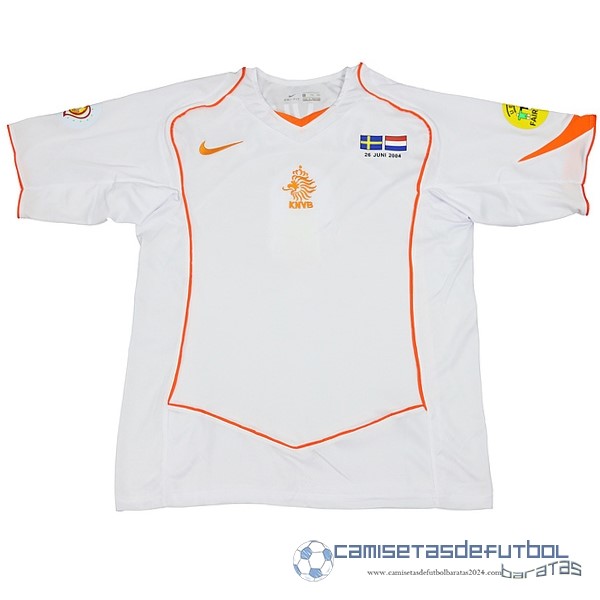 Segunda Camiseta Países Bajos Retro Equipación 2004 Blanco