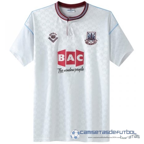 Segunda Camiseta West Ham United Retro Equipación 1989 1990 Blanco