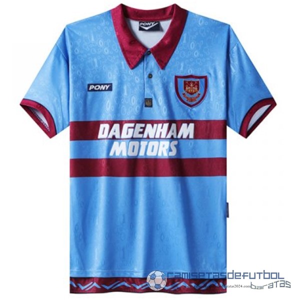 Segunda Camiseta West Ham United Retro Equipación 1995 1997 Azul