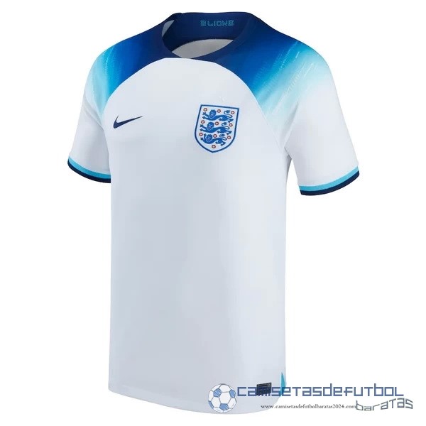 Tailandia Casa Camiseta Inglaterra 2022 Blanco Azul