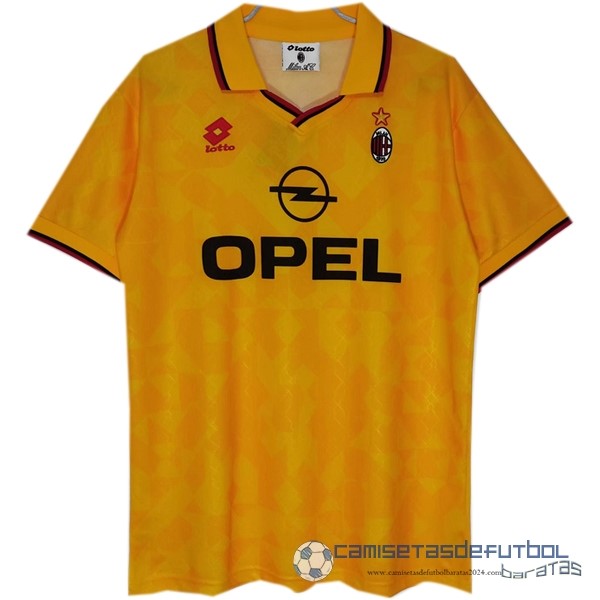 Tercera Camiseta AC Milan Retro Equipación 1995 1996 Amarillo