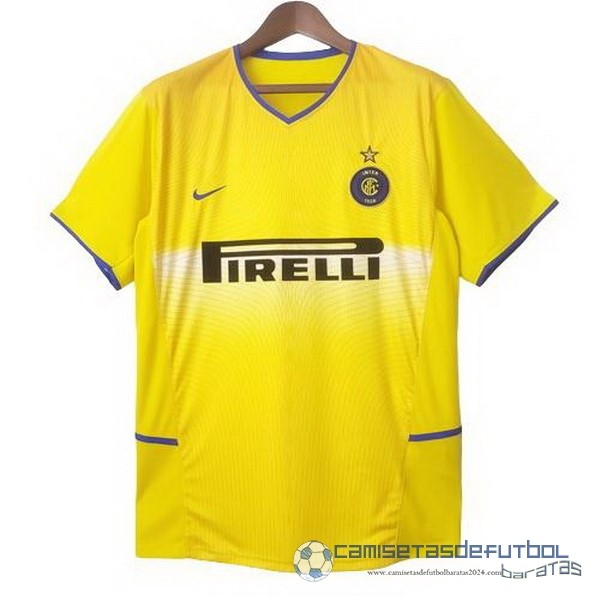 Tercera Camiseta Inter Milán Retro Equipación 2002 2003 Amarillo