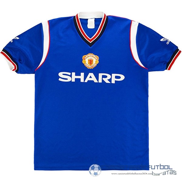 Tercera Camiseta Manchester United Retro Equipación 1984 1986 Azul