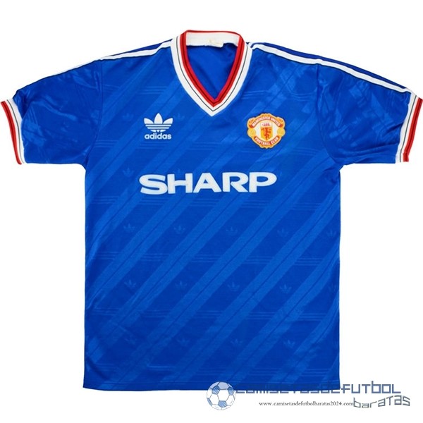Tercera Camiseta Manchester United Retro Equipación 1986 1988 Azul