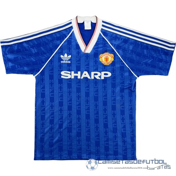 Tercera Camiseta Manchester United Retro Equipación 1988 1990 Azul