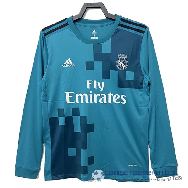 Tercera Camiseta Manga Larga Real Madrid Retro Equipación 2017 2018 Azul