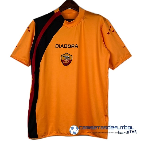 Diadora Tercera Camiseta As Roma Retro Equipación 2005 2006 Amarillo