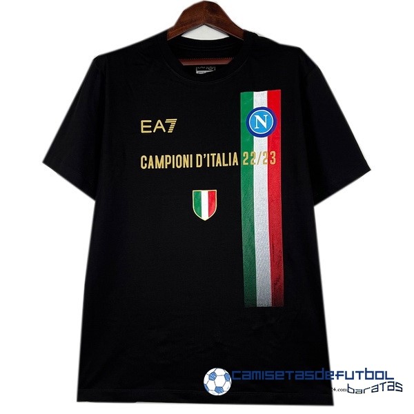 EA7 NO.3 Campioni Especial Camiseta Napoli Equipación 2023 Negro
