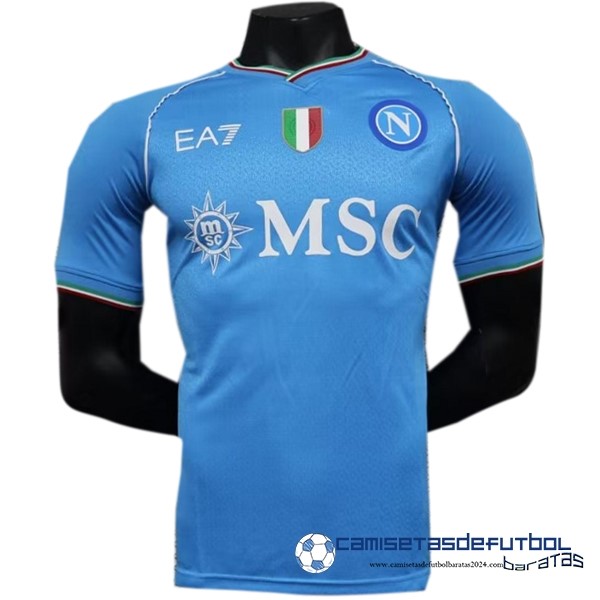 EA7 Tailandia Casa Jugadores Camiseta Napoli Equipación 2023 2024 Azul