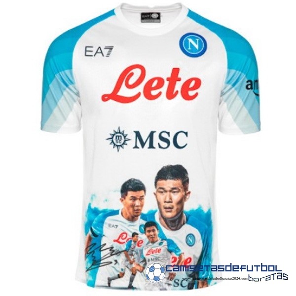 EA7 Tailandia Especial Camiseta Napoli Equipación 2023 2024 Blanco II Azul