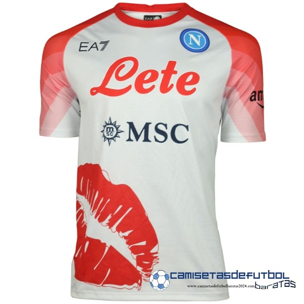 EA7 Tailandia Especial Camiseta Napoli Equipación 2023 Blanco Rojo