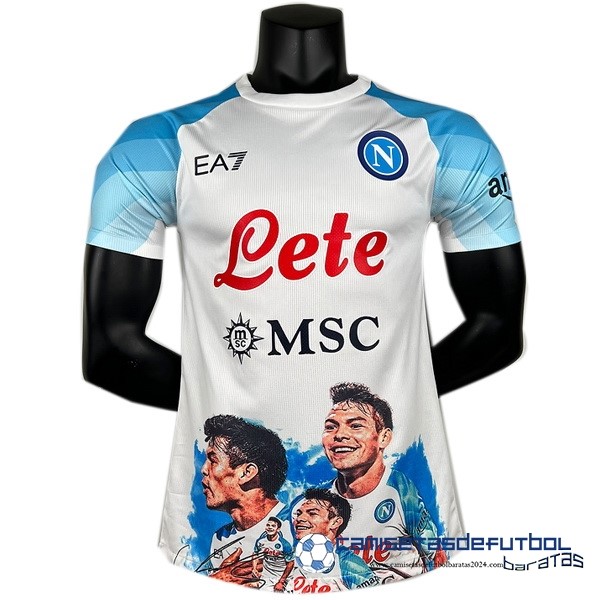 EA7 Tailandia Especial Jugadores Camiseta Napoli Equipación 2023 2024 Blanco III Azul