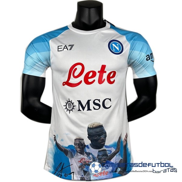 EA7 Tailandia Especial Jugadores Camiseta Napoli Equipación 2023 2024 Blanco I Azul