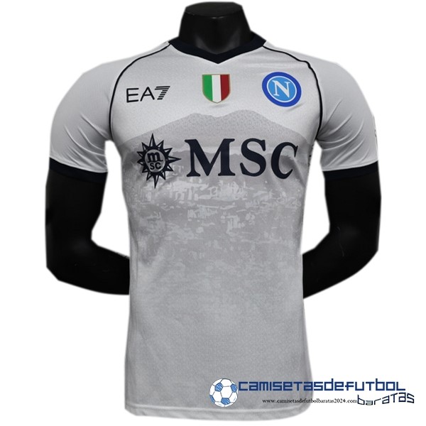EA7 Tailandia Segunda Jugadores Camiseta Napoli Equipación 2023 2024 Blanco