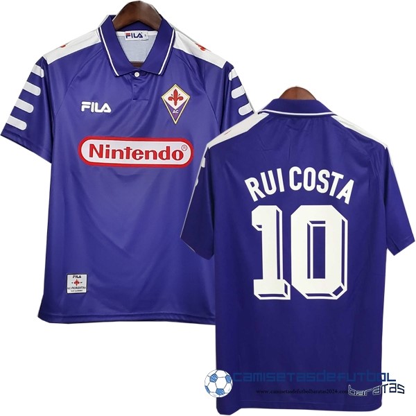 FILA NO.10 Rui Costa Casa Camiseta Fiorentina Retro Equipación 1998 1999 Purpura