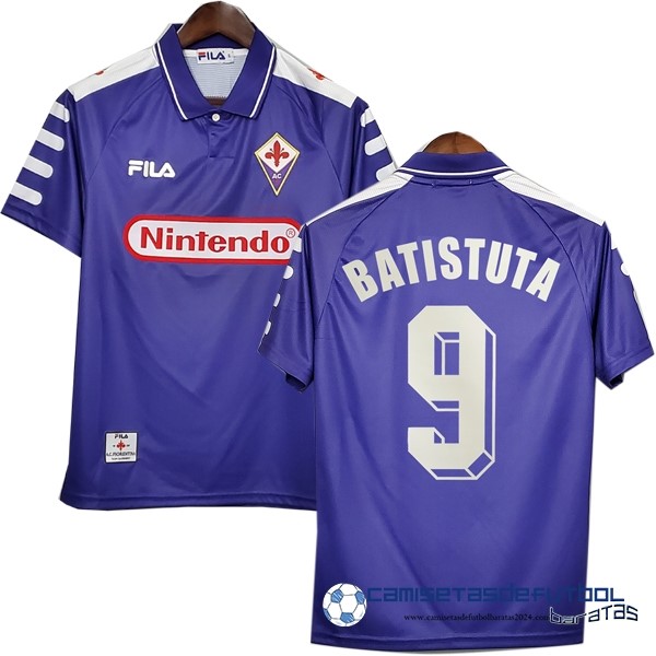 FILA NO.9 Batistuta Casa Camiseta Fiorentina Retro Equipación 1998 1999 Purpura
