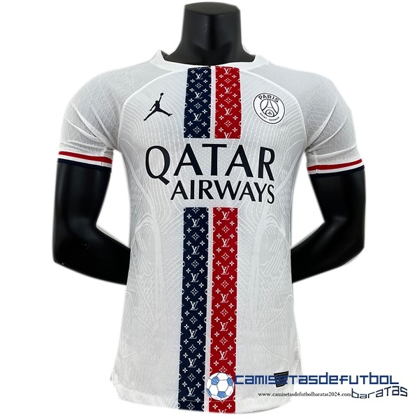 Jordan Tailandia Especial Jugadores Camiseta Paris Saint Germain Equipación 2023 2024 Blanco Rojo