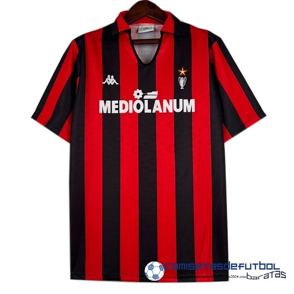 Kappa Casa Camiseta AC Milan Retro Equipación 1988 1990 Rojo Negro