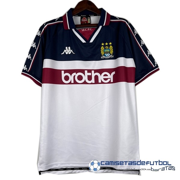 Kappa Segunda Camiseta Manchester City Retro Equipación 1997 1998 Blanco