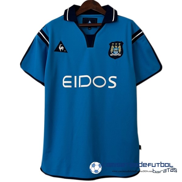Nike Casa Camiseta Manchester City Retro Equipación 2001 2002 Azul